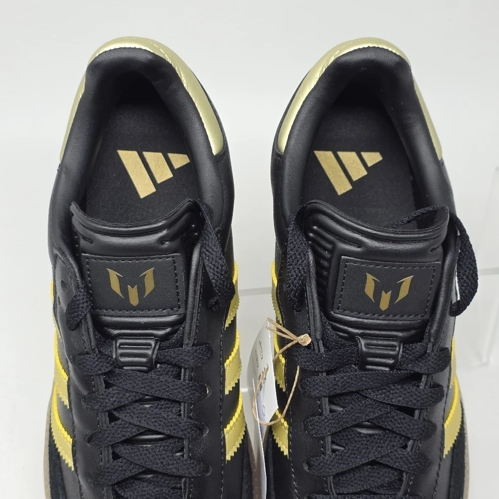 Adidas Samba Messi Boys Grade School Black Gold Metallic Gum JH5641 Size 5.5 New